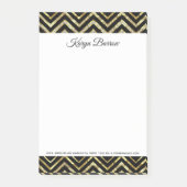 Goud en zwart glitter Chevron Post-it® Notes (Voorkant)