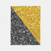 Goud en zwart glitter fleece deken (Voorkant)