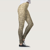 Goud en zwart Glitter Ombre Sparkles Yoga Leggings (Rechts)
