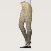 Goud en zwart Glitter Ombre Sparkles Yoga Leggings (Links)