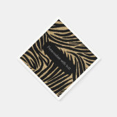 Goud en zwart Glitter Zebra Print Servet (Hoek)