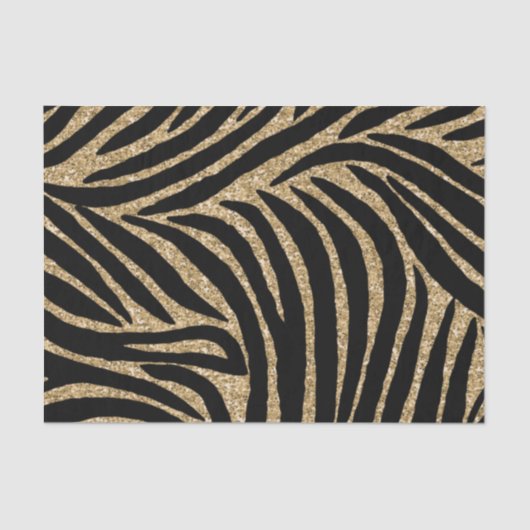 Goud en zwart Glitter Zebra Print Tissuepapier (Voorkant)