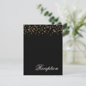 Goud en zwart glitterserpentine receptie kaart (Staand voorkant)