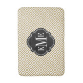 Goud en zwart Grieks sleutelmonogram Badmat (Voorkant Verticaal)