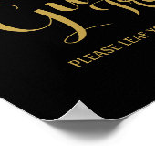 Goud en ZWART-guestbook Poster (Hoek)