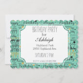 Goud en zwart Happy Birthday Confetti Kaart (Voorkant)