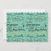 Goud en zwart Happy Birthday Confetti Kaart (Achterkant)