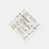 Goud en zwart Happy Birthday Confetti Servet (Hoek)