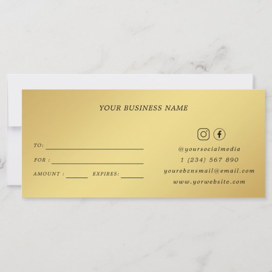 Goud en Zwart Hart Schoonheidssalon Cadeaubon (Achterkant)