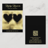 Goud en zwart hart Veroorten QR-codebus voor beeld Visitekaartje (Voorkant / Achterkant)