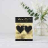 Goud en zwart hart Veroorten QR-codebus voor beeld Visitekaartje (Staand voorkant)
