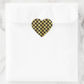 Goud en Zwart Hart Vorm Sticker (Tas)