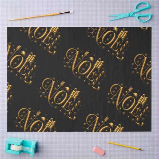 Goud en zwart, hedendaagse Kerstmis Tissuepapier (Craft)