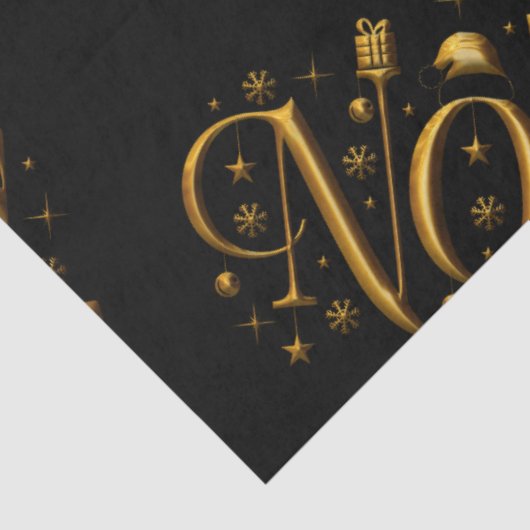 Goud en zwart, hedendaagse Kerstmis Tissuepapier (Detail)