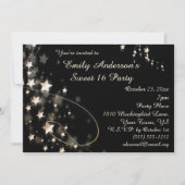 Goud en zwart Hollywood Star Sweet 16 Verjaardag Kaart (Voorkant)