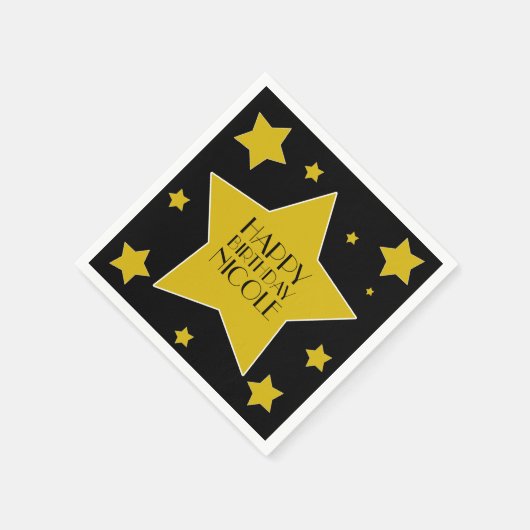 Goud en zwart Hollywood sterren verjaardag Servetten (Hoek)