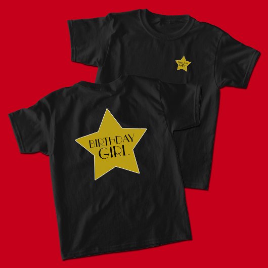 Goud en zwart Hollywood sterren verjaardag T-shirt