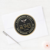 Goud en zwart honingetiket met  koningin ronde sticker (Envelop)