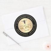 Goud en zwart honingetiket met koningin ronde sticker (Envelop)