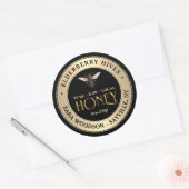 Goud en zwart honingetiket met koningin ronde sticker (Envelop)