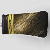 goud en zwart hout golfheadcover (Voorkant)