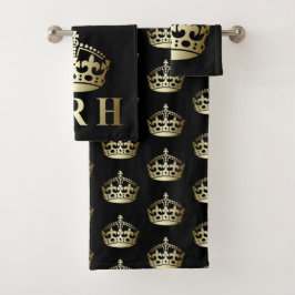 Goud en zwart HRH Royal Highness Crown Bad Handdoek