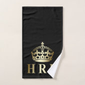 Goud en zwart HRH Royal Highness Crown Bad Handdoek (Handdoek)