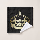 Goud en zwart HRH Royal Highness Crown Bad Handdoek (Wasdoekje)