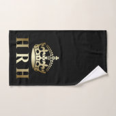 Goud en zwart HRH Royal Highness Crown Bad Handdoek (Handdoek)