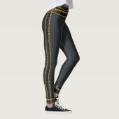 Goud en zwart Ketting Trim Koolgrijs Leggings (Rechts)