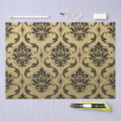 Goud en zwart Klassic Damask Tissuepapier (Craft)