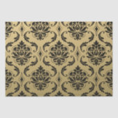 Goud en zwart Klassic Damask Tissuepapier (Voorkant)