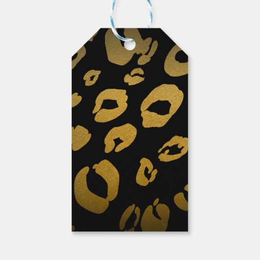 Goud en zwart lade afdrukken Chic Party Gift Label Cadeaulabel (Achterkant)