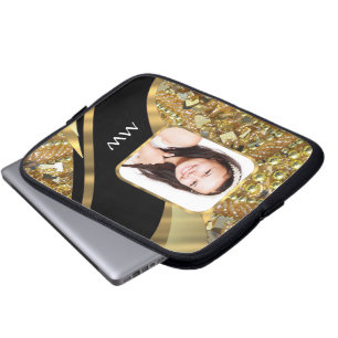 Goud en zwart laptop sleeve