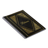 Goud en zwart  leder Kijk op maat Notitieboek (Rechterzijde)