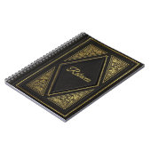 Goud en zwart  leder Kijk op maat Notitieboek (Linkerzijde)