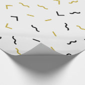 Goud en zwart lijnt een modern patroon cadeaupapier (Hoek)