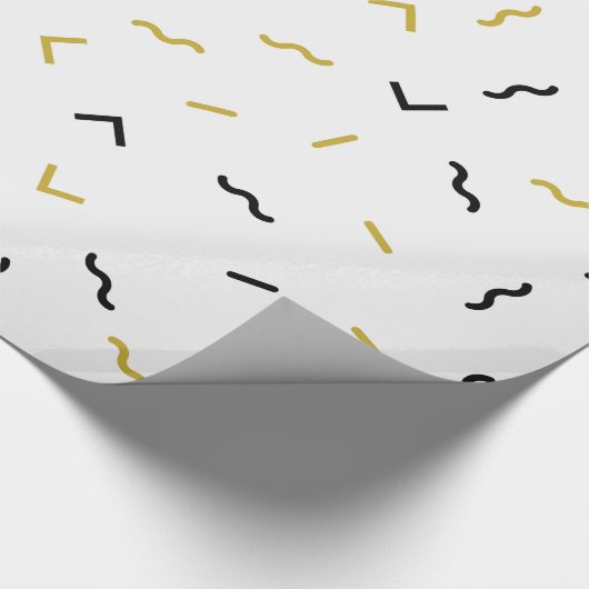 Goud en zwart lijnt een modern patroon cadeaupapier (Hoek)