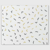 Goud en zwart lijnt een modern patroon cadeaupapier (Vlak)