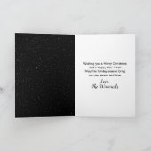 Goud en zwart lint cadeautje voor fijne kerst feestdagen kaart (Binnen)