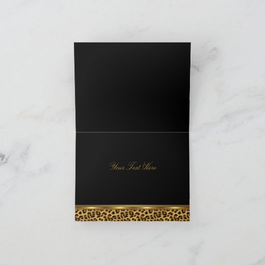 Goud en zwart luipaard bedankkaart (Binnen)