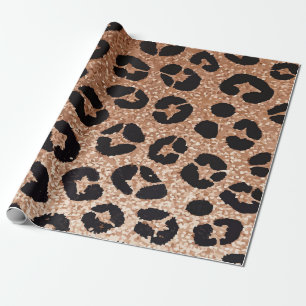 Goud en Zwart Luipaardprintpatroon – Luxe en Krach Cadeaupapier