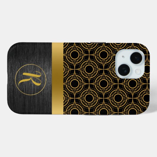 Goud en zwart luxe art deco Case-Mate iPhone case (Achterkant (horizontaal))