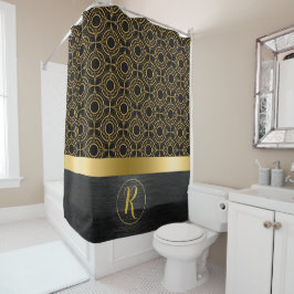 Goud en zwart luxe art deco douchegordijn