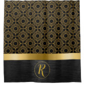 Goud en zwart luxe art deco douchegordijn (Voorkant)