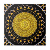 Goud en zwart, Luxurous, oosterse medaille Tegeltje (Voorkant)