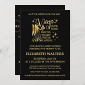 Goud en zwart Maagd Zodiac Baby shower Kaart (Voorkant / Achterkant)