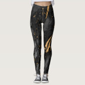 Goud en zwart marmer leggings (Voorkant)
