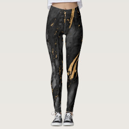 Goud en zwart marmer leggings