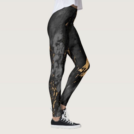 Goud en zwart marmer leggings (Rechts)